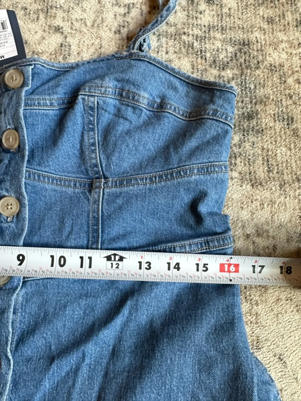 Universal Thread Denim Midi Dress Button Front Smocked Back Pockets NWT M - Picture 5 of 7